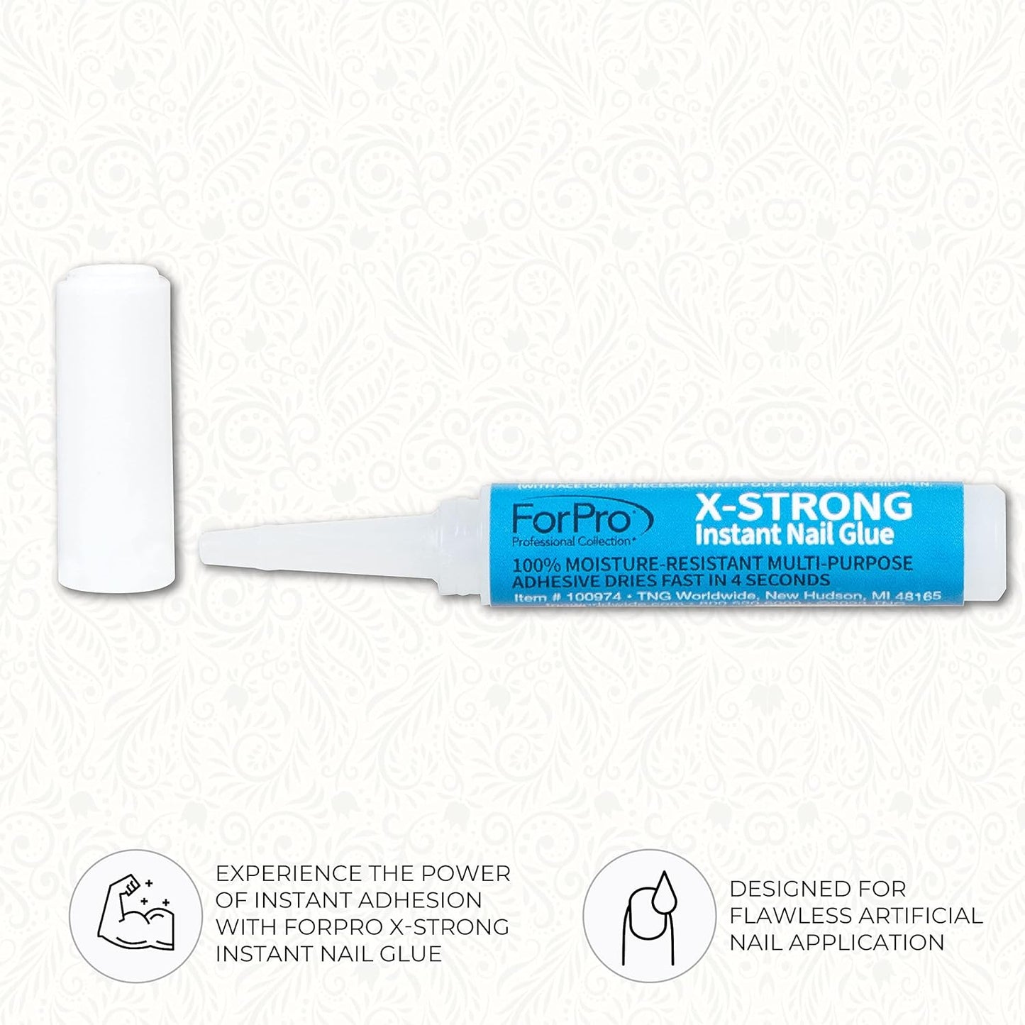Pegamento instantáneo para uñas X-Strong, de larga duración y secado rápido, para aplicar uñas postizas, 0,07 oz (pack de 6)