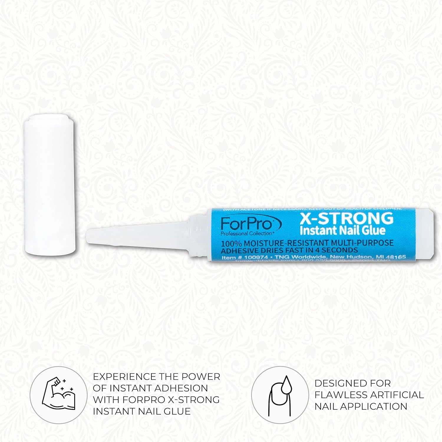 Pegamento instantáneo para uñas X-Strong, de larga duración y secado rápido, para aplicar uñas postizas, 0,07 oz (pack de 6)