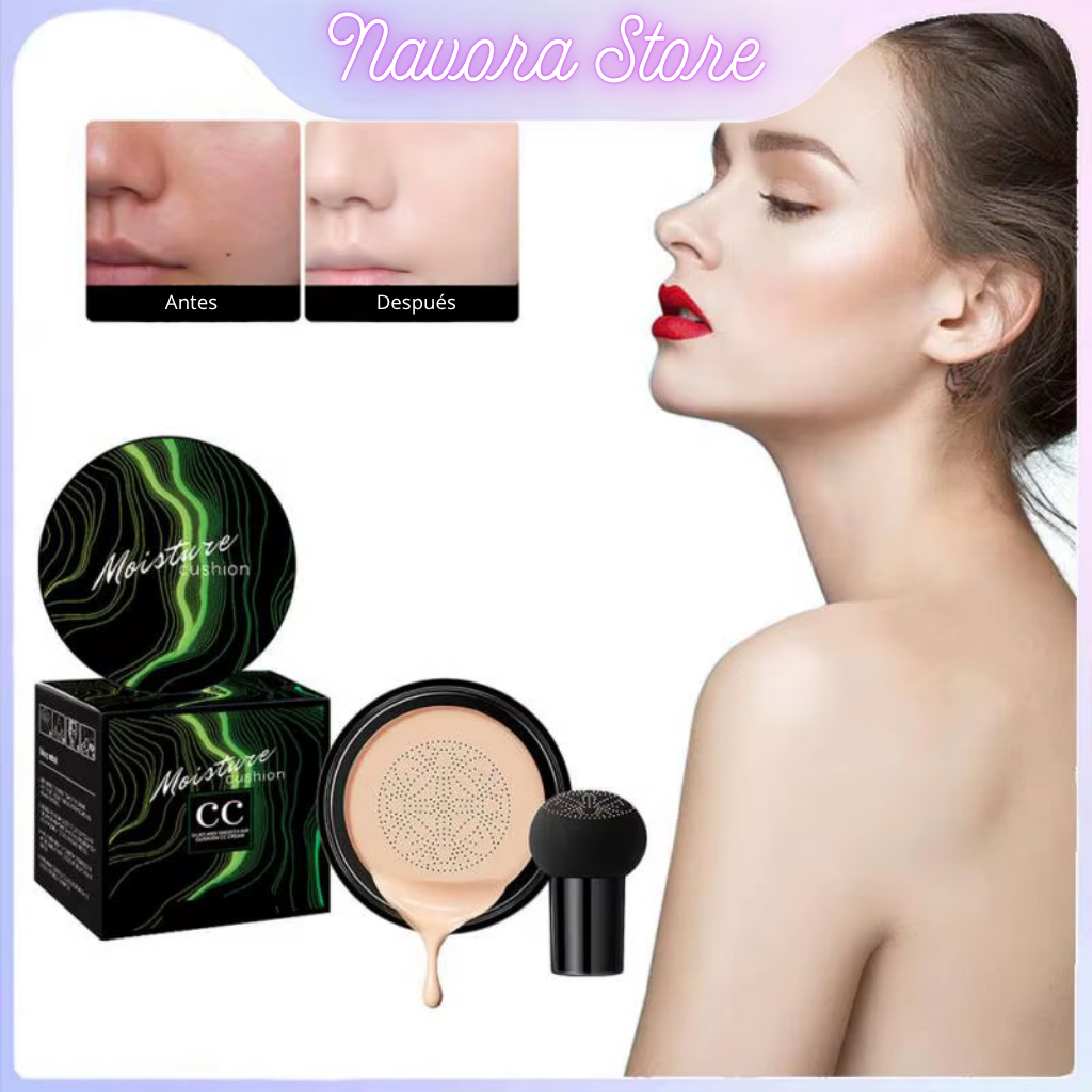 Crema CC en formato cushion con aplicador en forma de seta