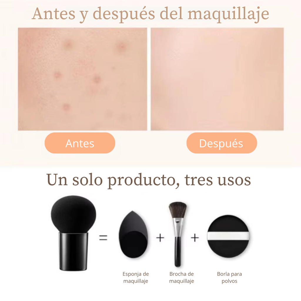 Crema CC en formato cushion con aplicador en forma de seta